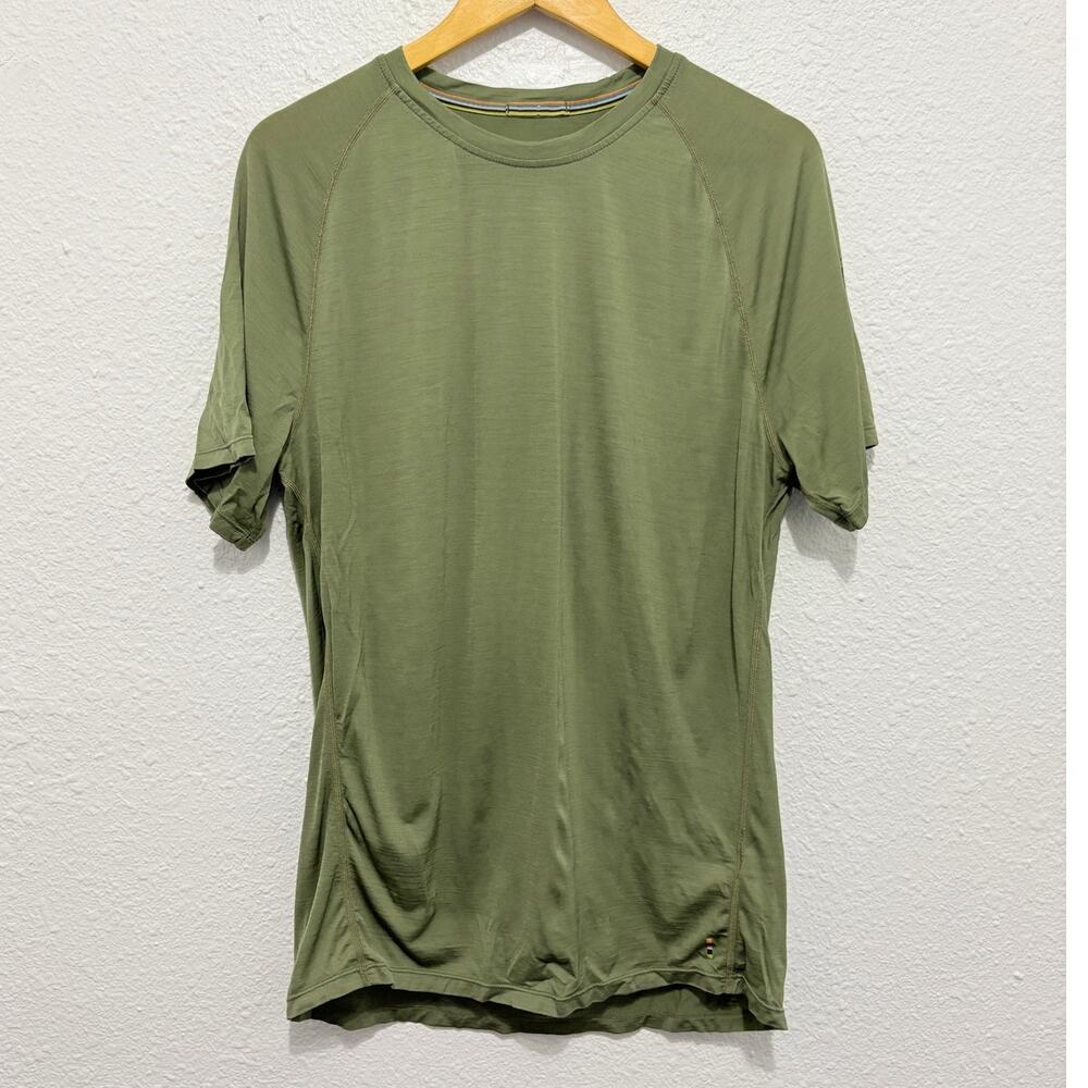 Smartwool Green Base Layer T-Shirt Merino Wool Hiking Outdoors Gorpcore